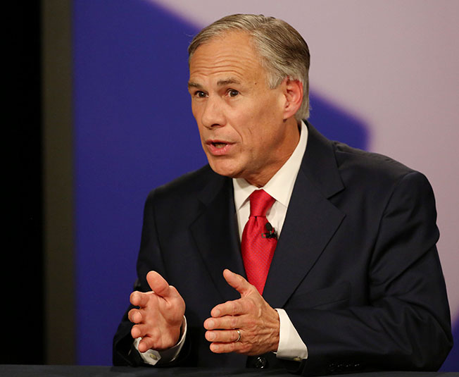 Texas Attorney General Greg Abbott, Republican candidate, answers a question during the final gubernatorial debate with Texas State Senator Wendy Davis, Democratic candidate, in a KERA-TV studio in Dallas on Tuesday, Sept. 30, 2014. (Andy Jacobsohn/Dallas Morning News/MCT)