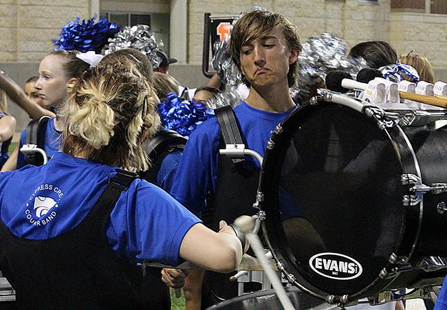 Band supports varsity players at the game