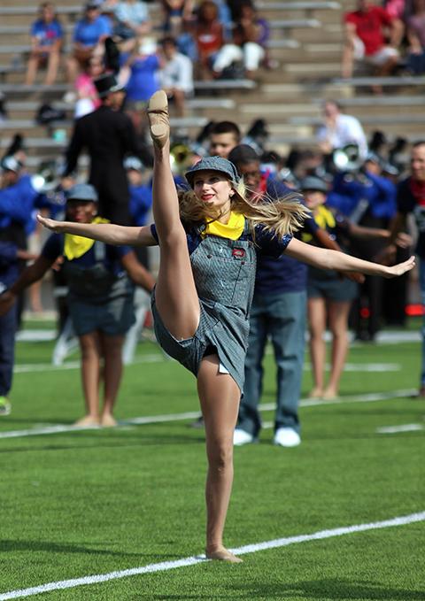 A Silvie performs during the halftime show.