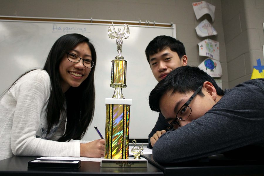 Seniors Jonathan Le, Chantal Thantrong and Timothy Yang placed 2nd in district Science UIL