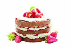 Cake Strawberry Sweet Cream Chocolate Bake