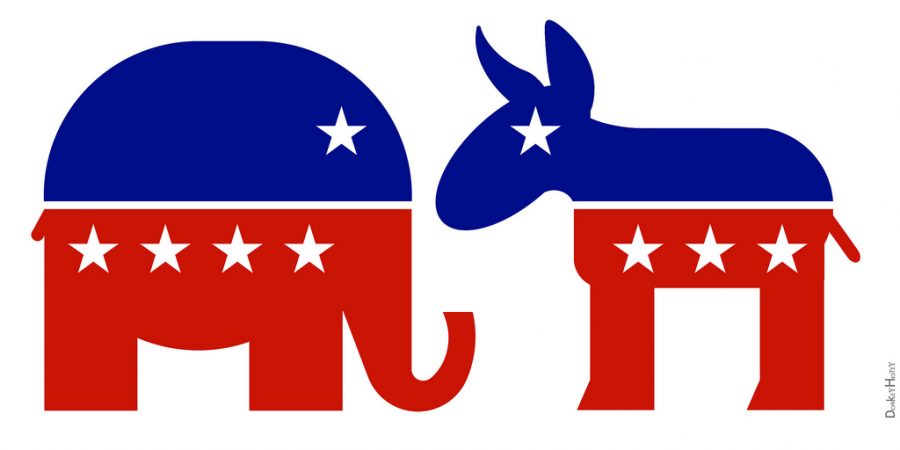 Republican Elephant & Democratic Donkey - Icons by DonkeyHotey is licensed under CC BY 2.0