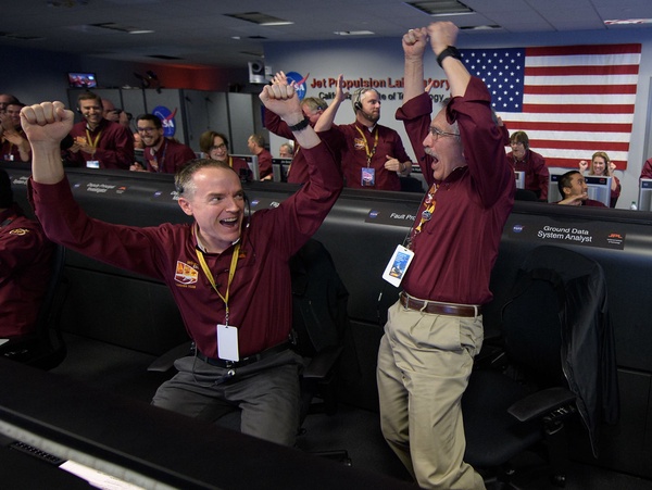 "Mars InSight Landing (NHQ201811260007)" by NASA HQ PHOTO is licensed under CC BY-NC-ND 2.0