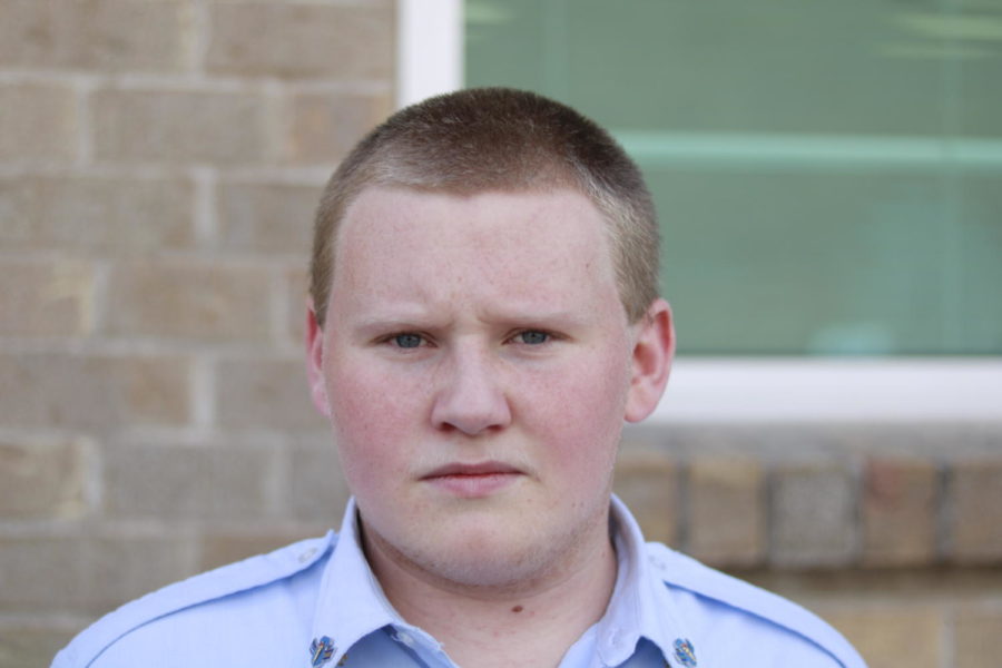 Senior Mikel Robinson is in AFJROTC. Photo by Joseph Luther Jones.