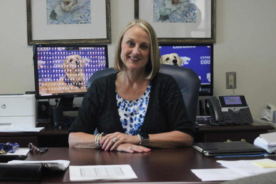 Principal Snokhous pictured in her office. Photo by: Jesus Flores Cantu.