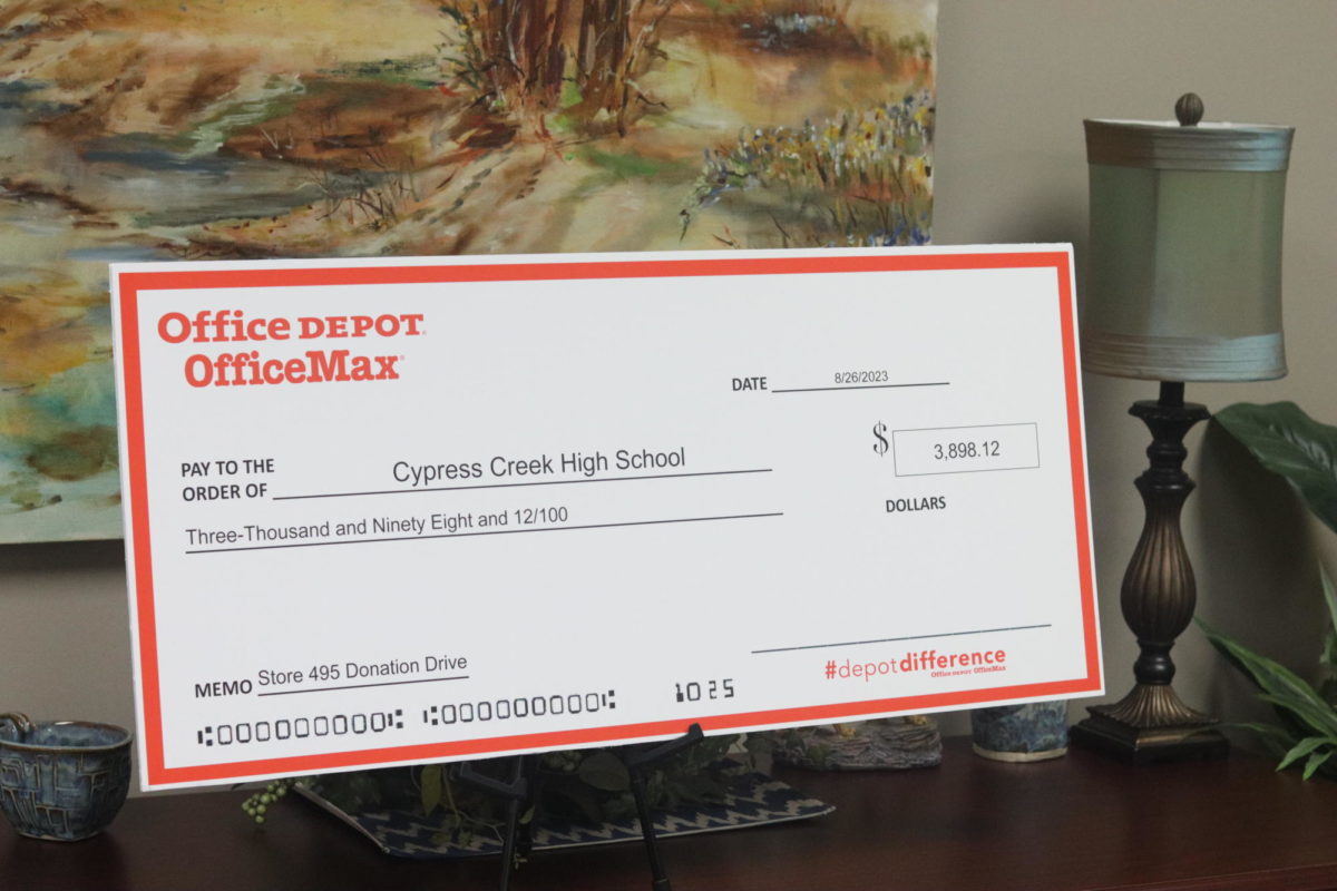 Office+Depot+has+donated+%243%2C898.12+to+Cypress+Creek+High+School+through+the+Adopt-a-School+partnership.+Photo+by+Sebastian+Mar.